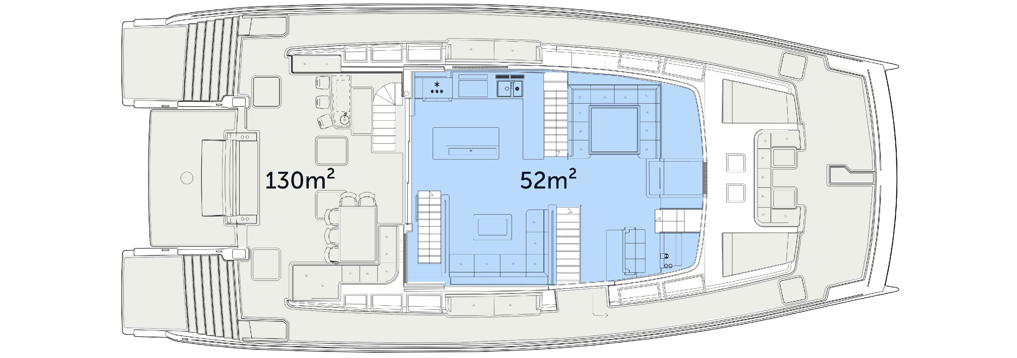 Silent 80 catamaran main area plan
