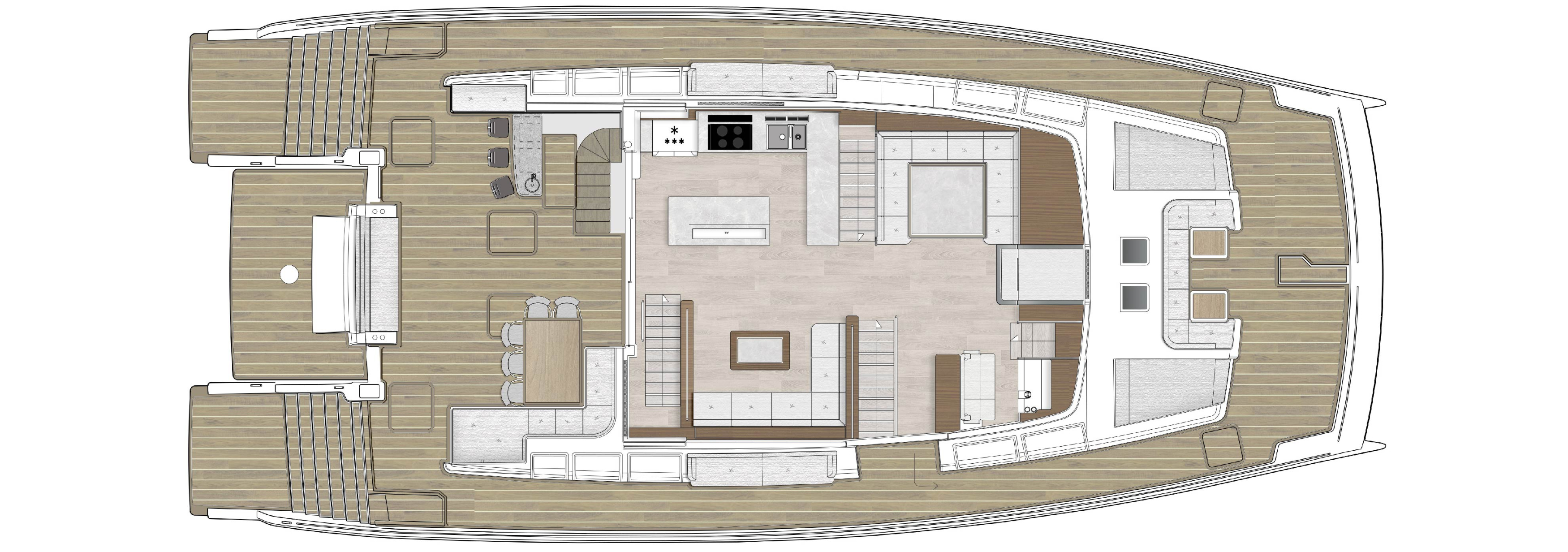 silent 80 catamaran main deck plan