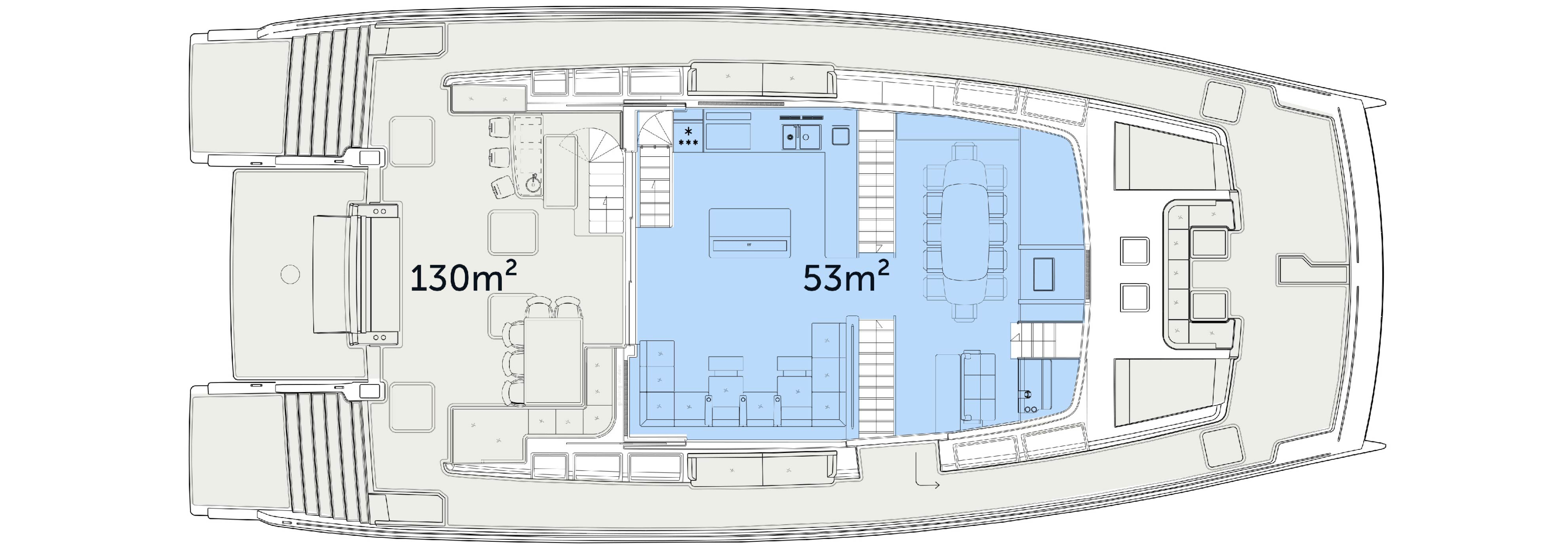 Silent 80 yacht main deck area plan