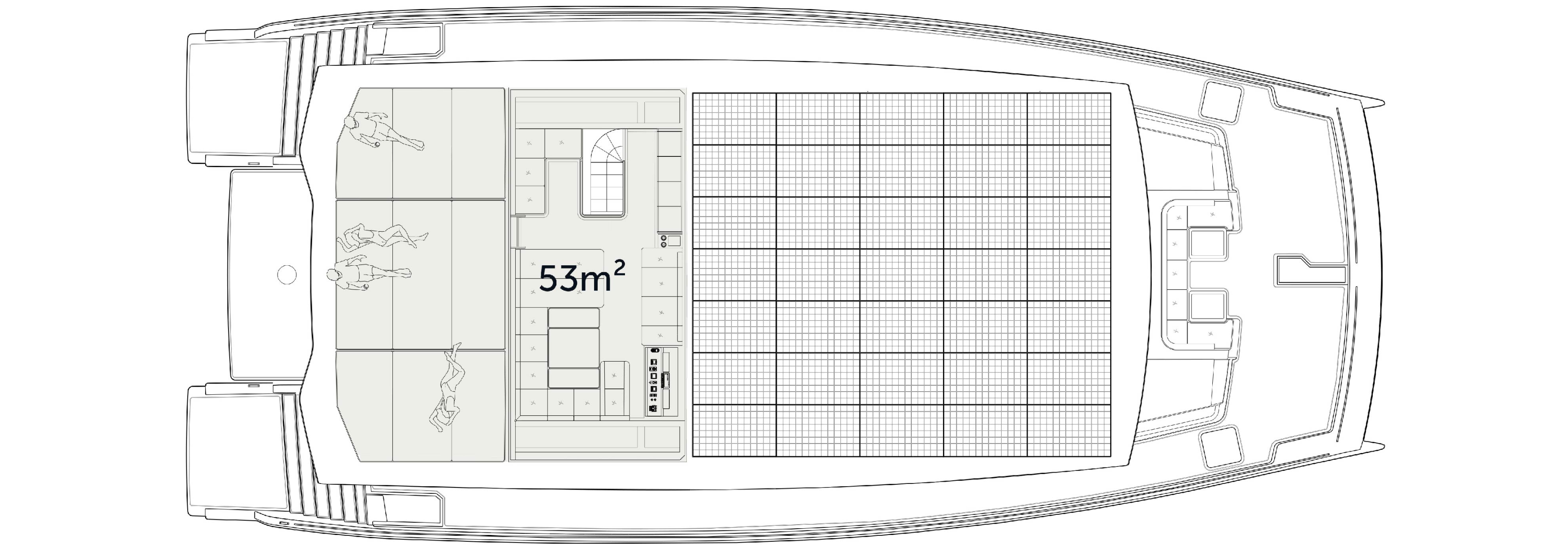 Upper deck flybridge area plan