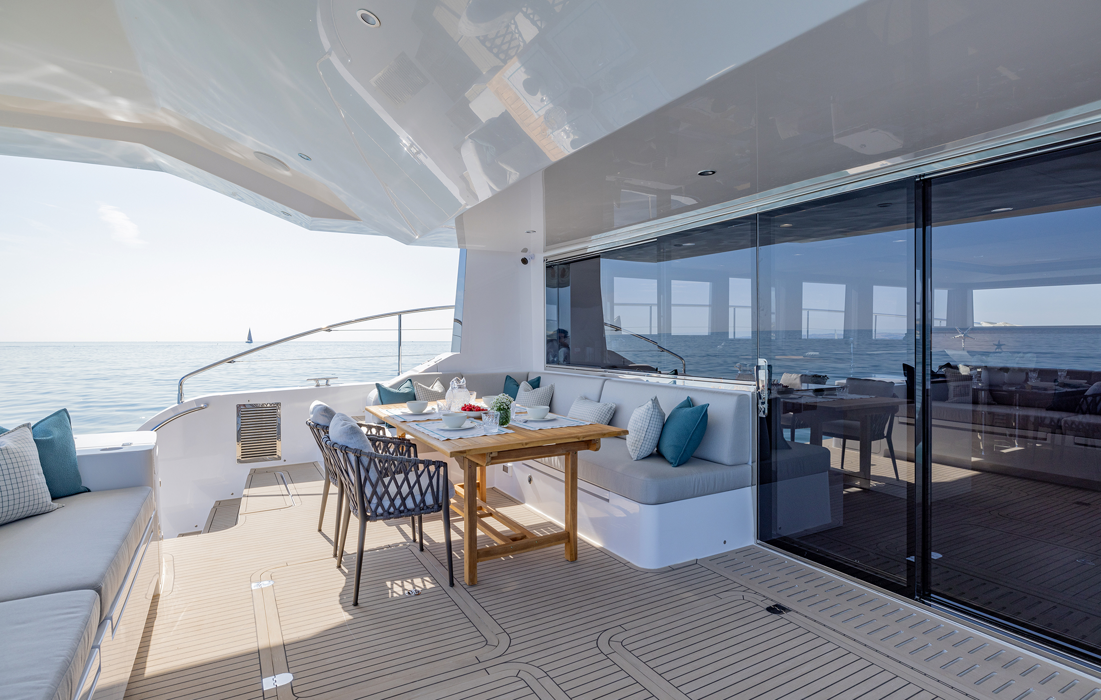 Exterior aft cockpit on the main deck of a yacht