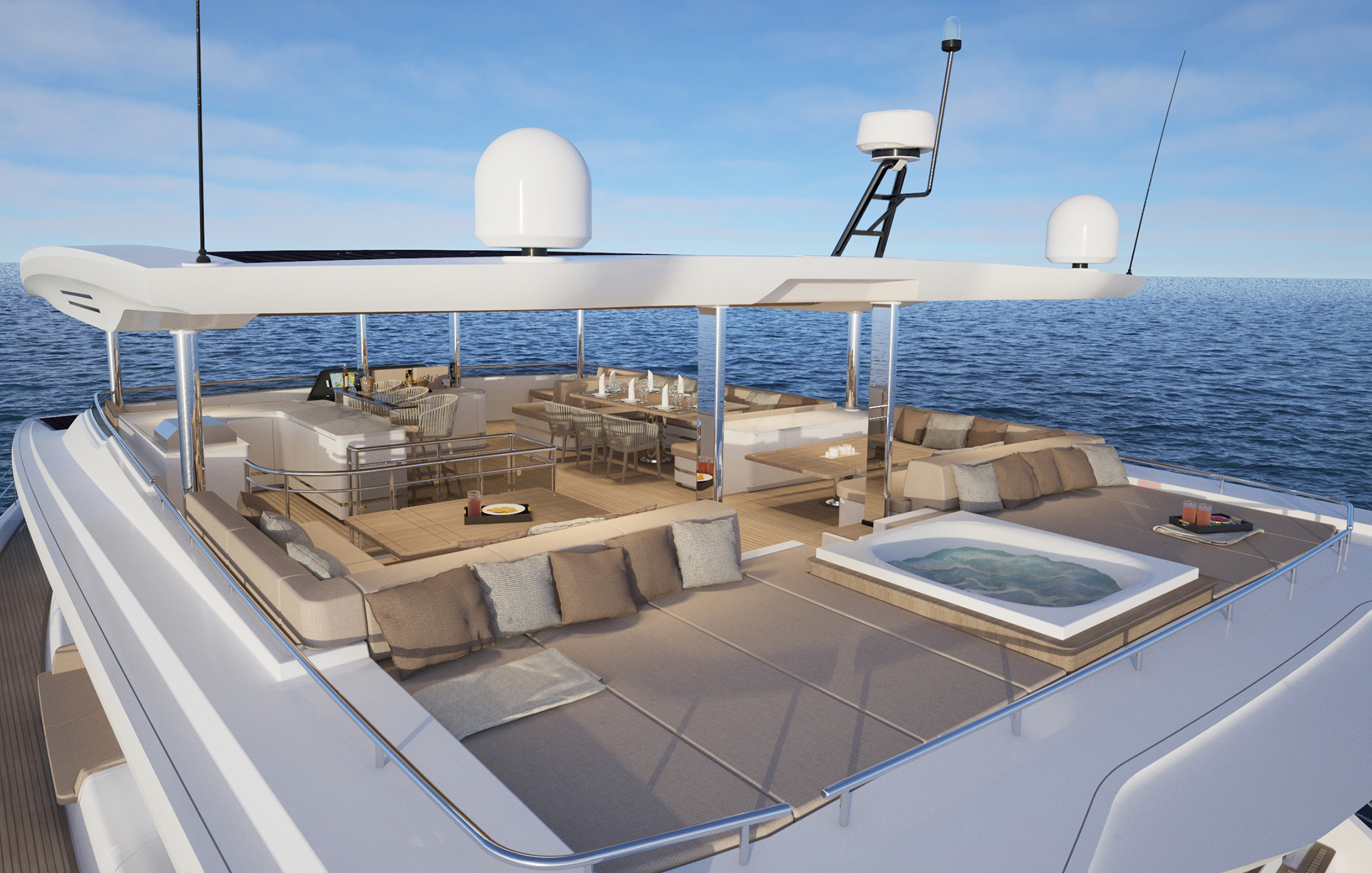 Exterior of the third open deck with jacuzzi