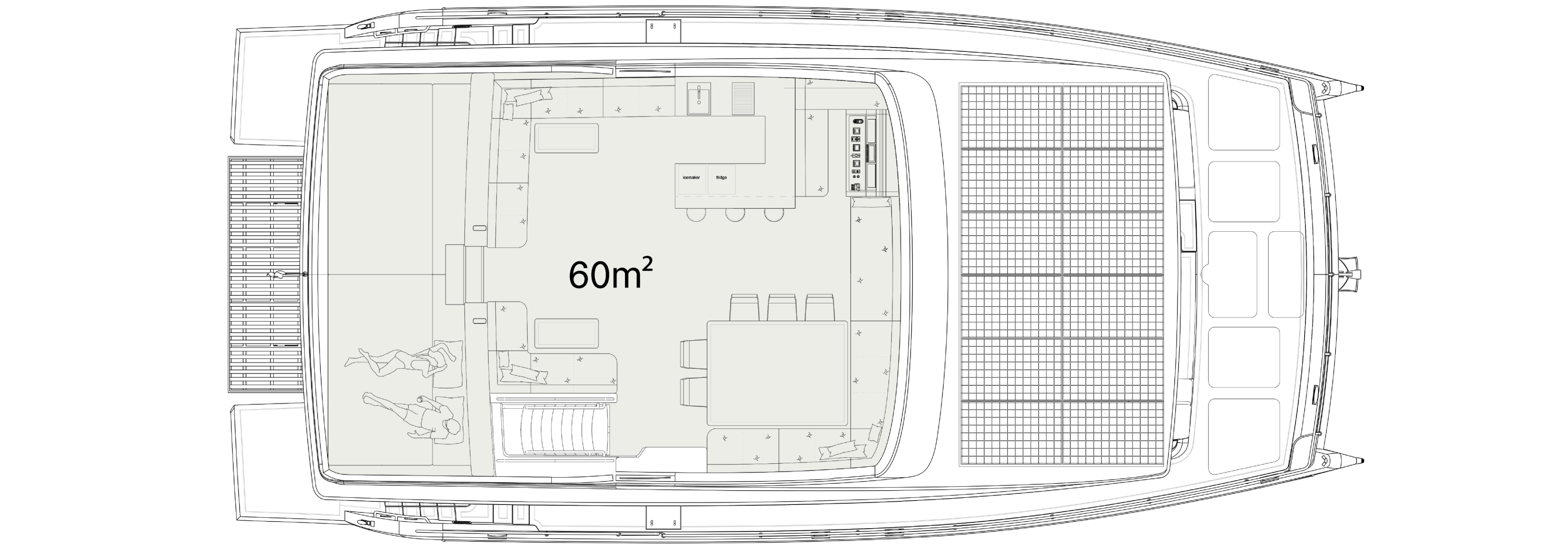Yacht sky lounge area plan