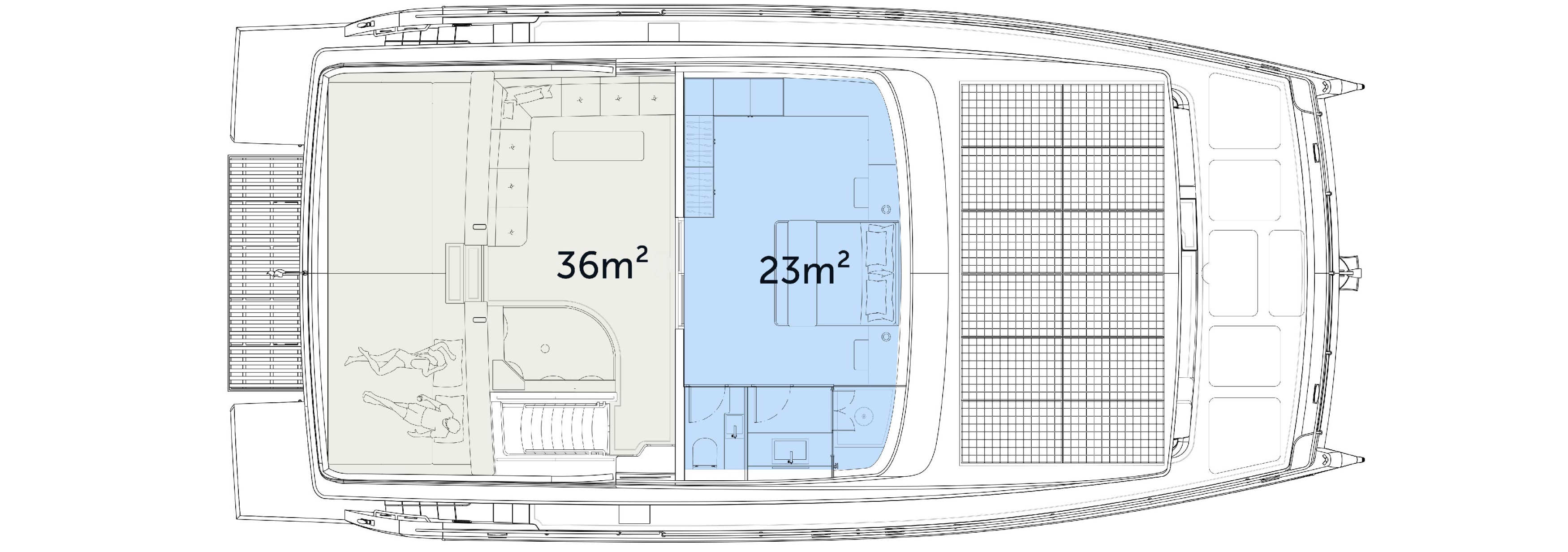Yacht owners suite area plan