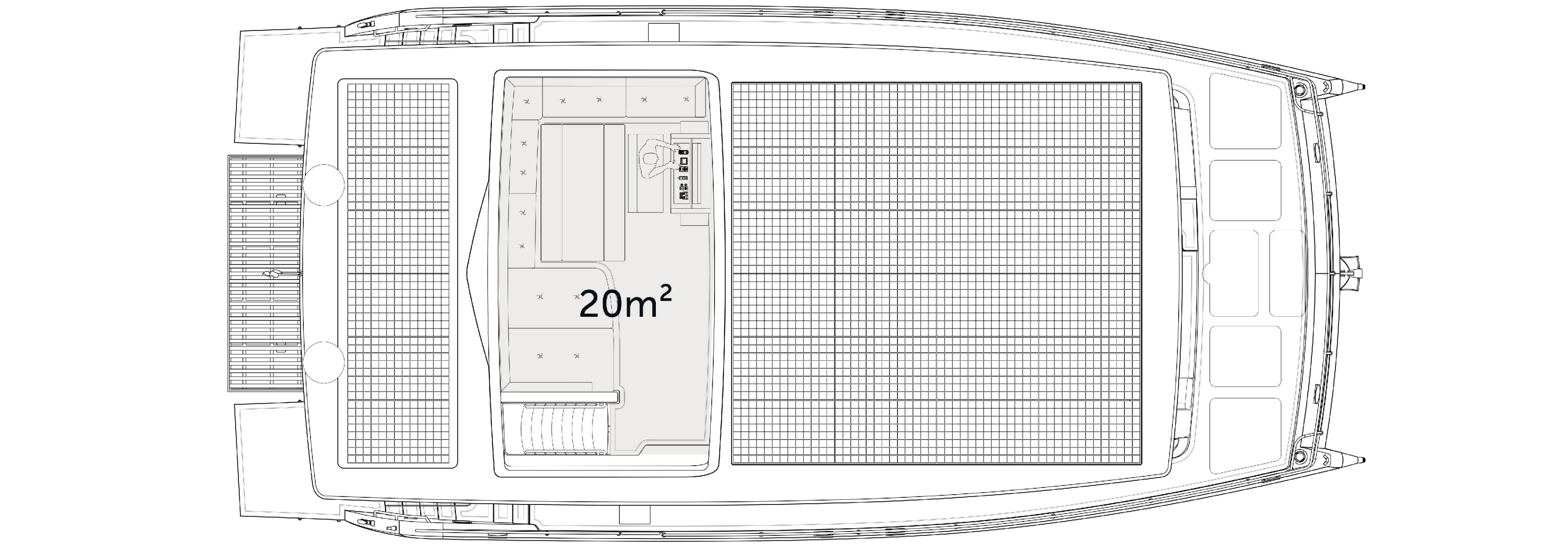 Yacht flybridge area plan