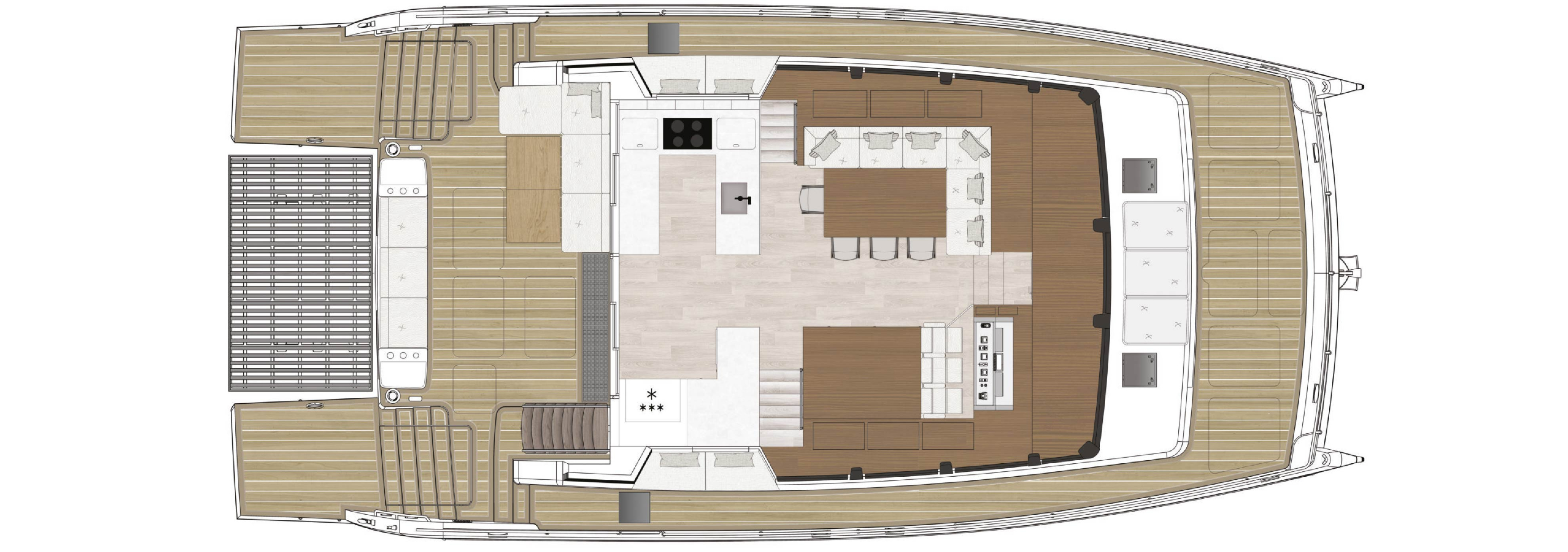 Yacht main deck front master plan